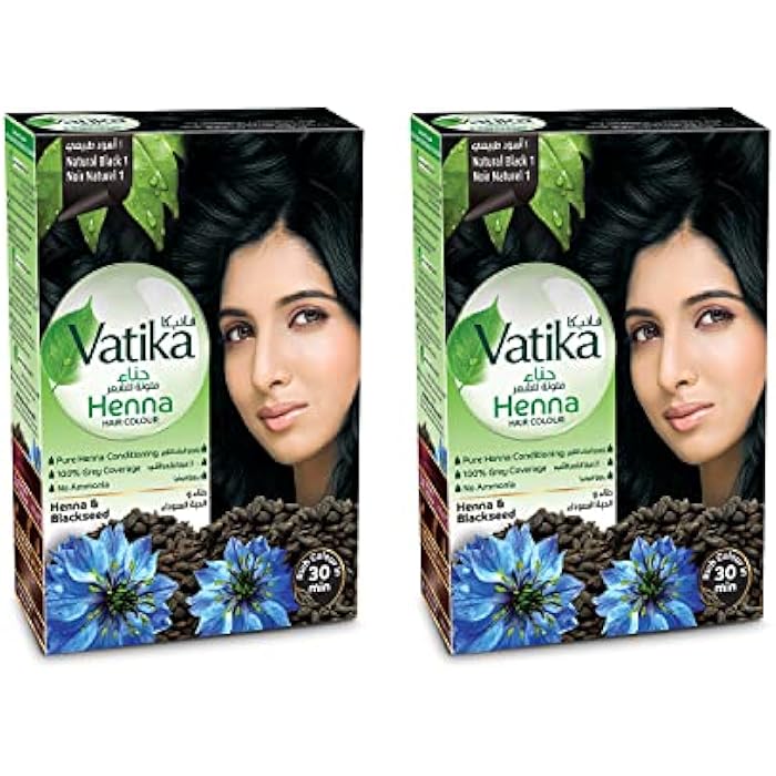 Vatika Naturals Dabur Henna Haircolor, Black, 10 gm (Pack of 2) - Image 1